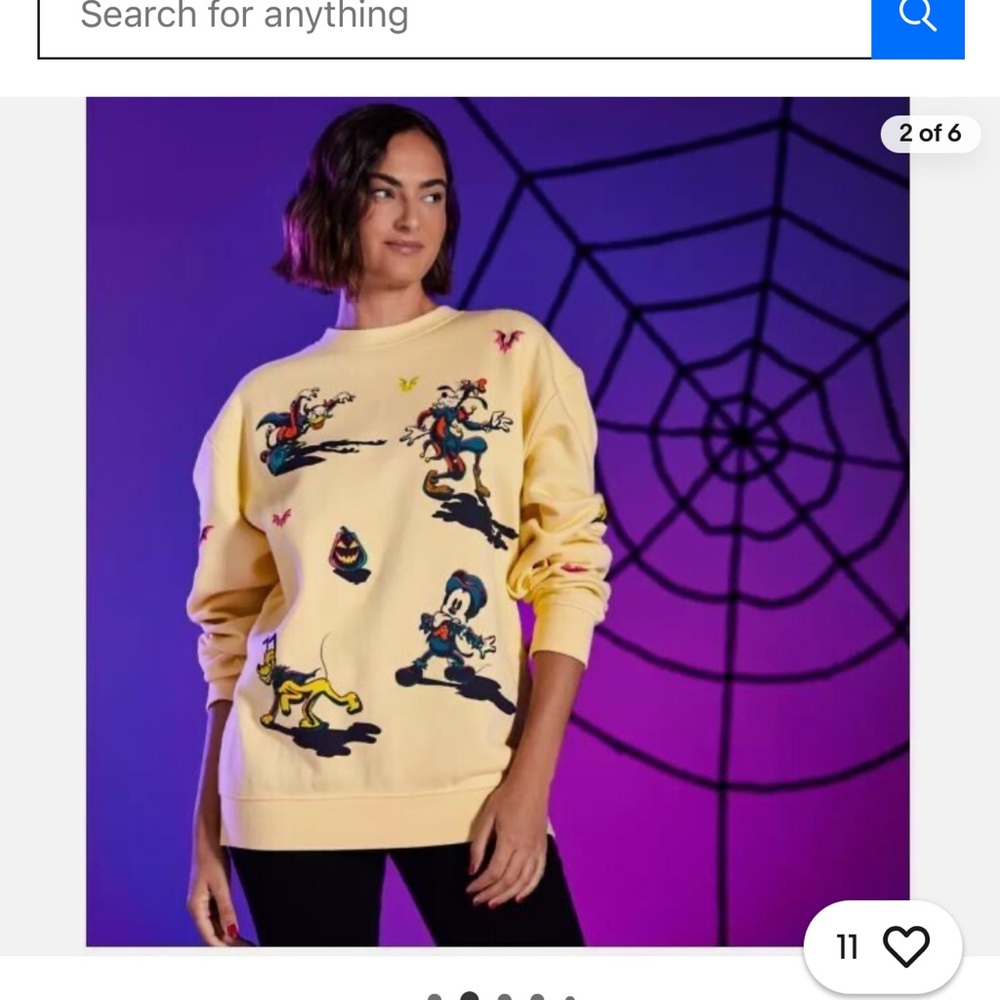 Disney Parks Mickey Mouse Yellow Halloween Crewneck